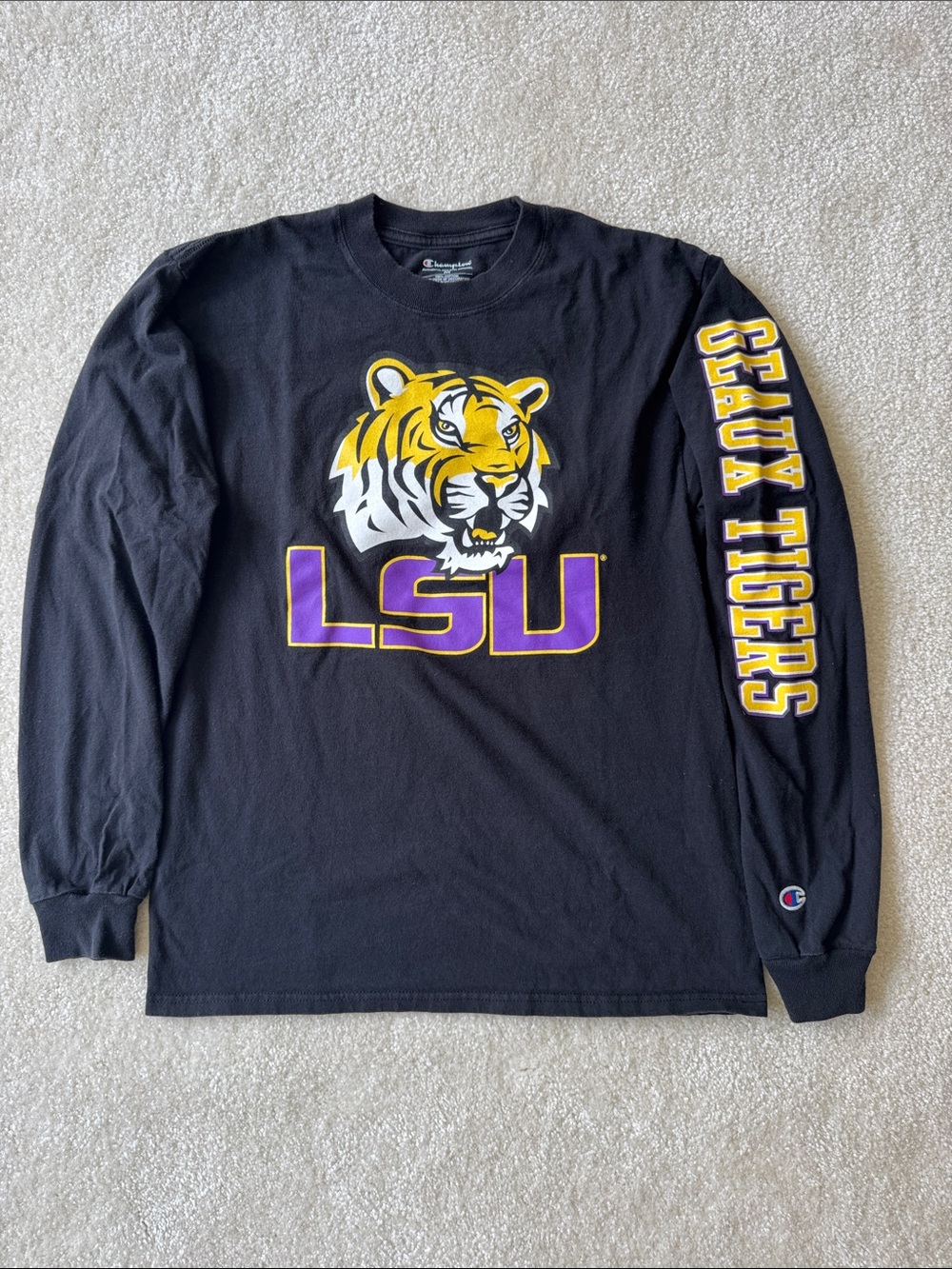 Champion Black LSU Tigers Long-Sleeve Graphic Tee